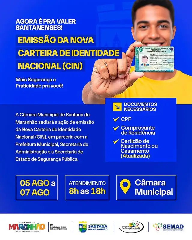 Câmara de Santana sedia Ação de emissão da nova Identidade Nacional